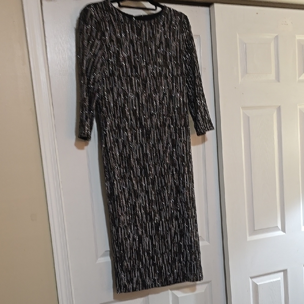 Nine West Elegant Black and Silver Women's Dress Size 6